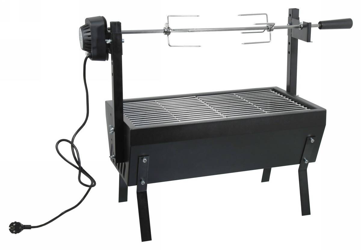 Faszén grill BARBECUE 60cm 230V motorral